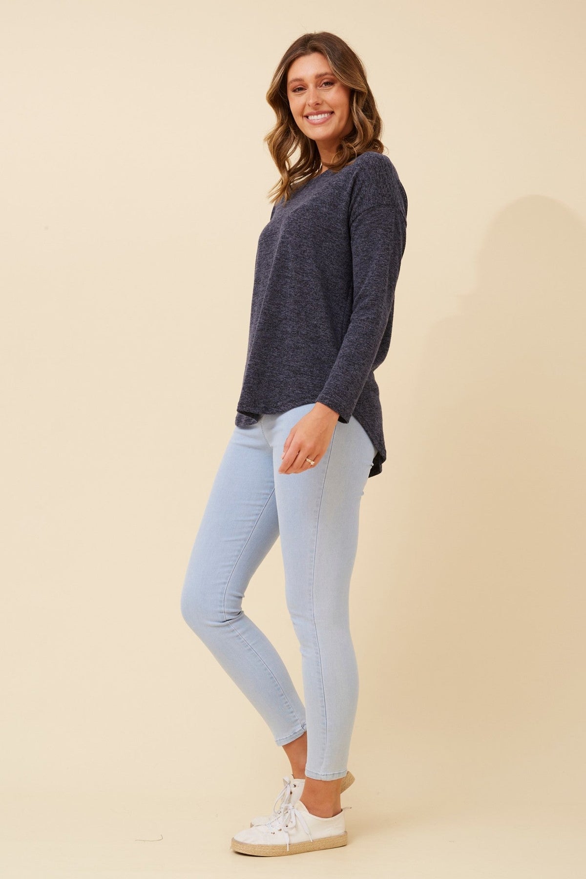 Caroline Morgan Australia EVA SOLID TOP (Navy)