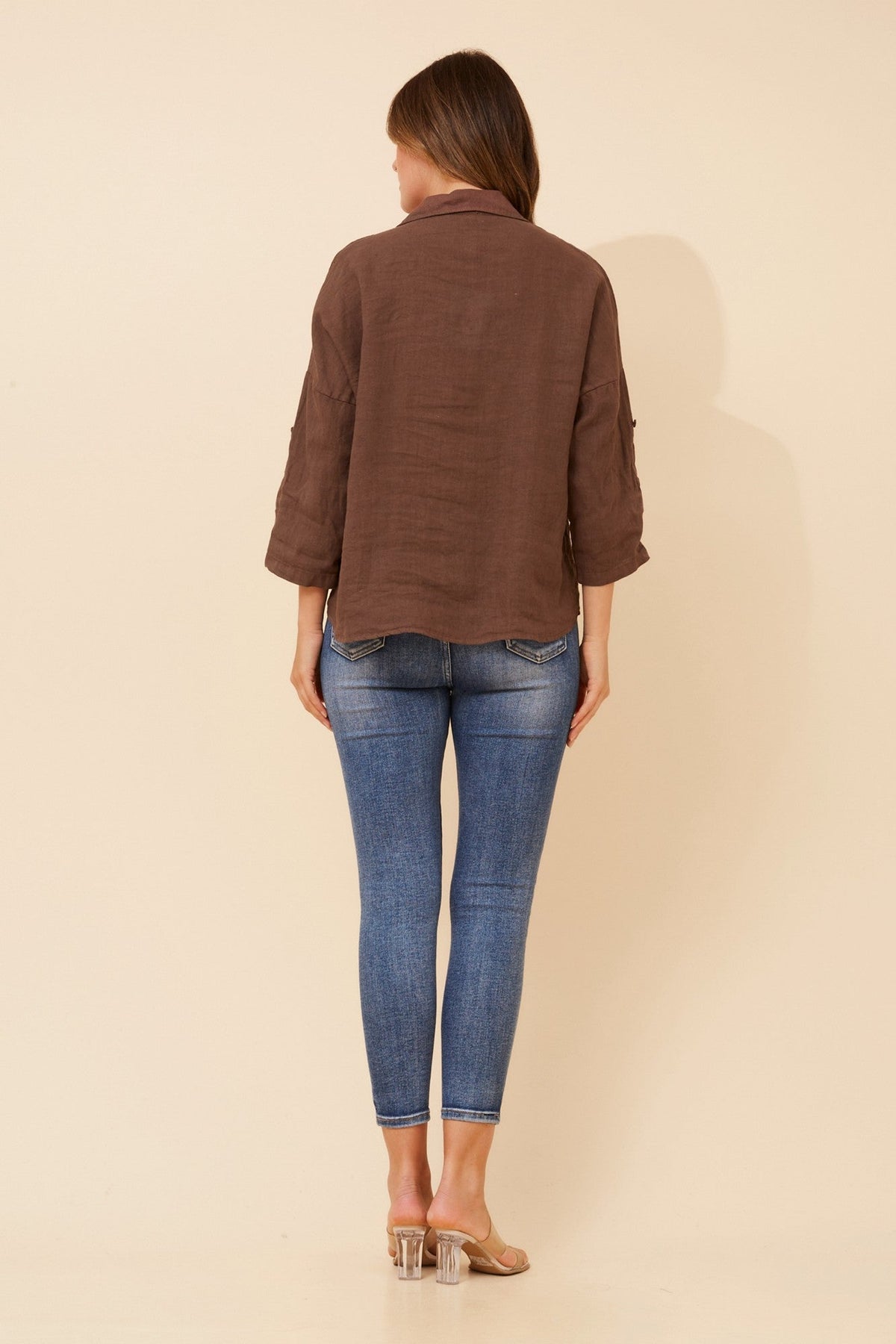 BOTTEGA MODA ALMADA LINEN SHIRT (Chocolate)
