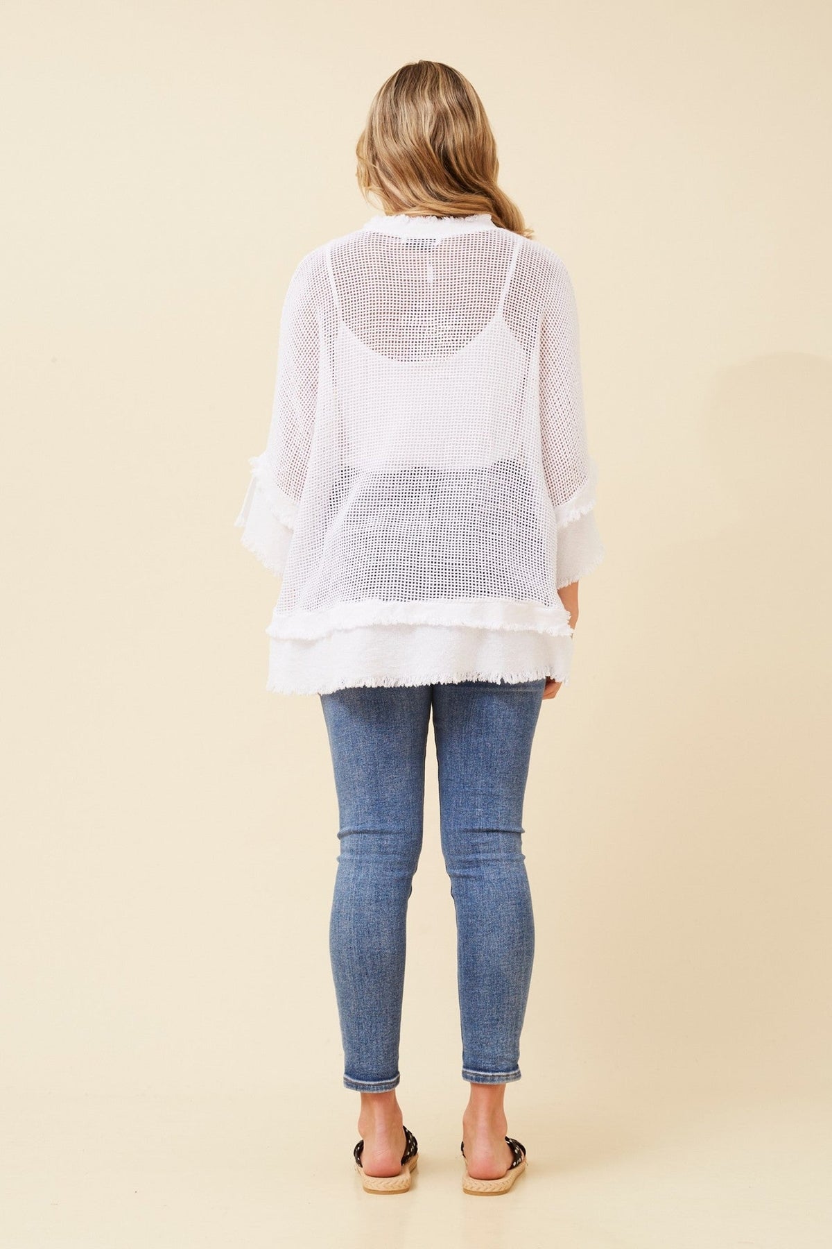 ROSAMUND RAW EDGE TOP (White)
