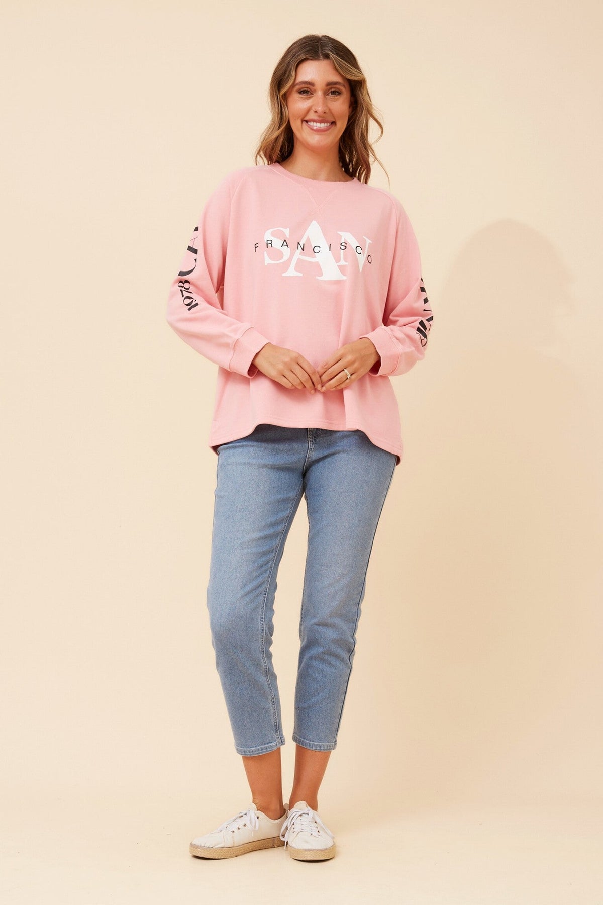 HUETTE GRPHIC PRINT JUMPER (Skylight)