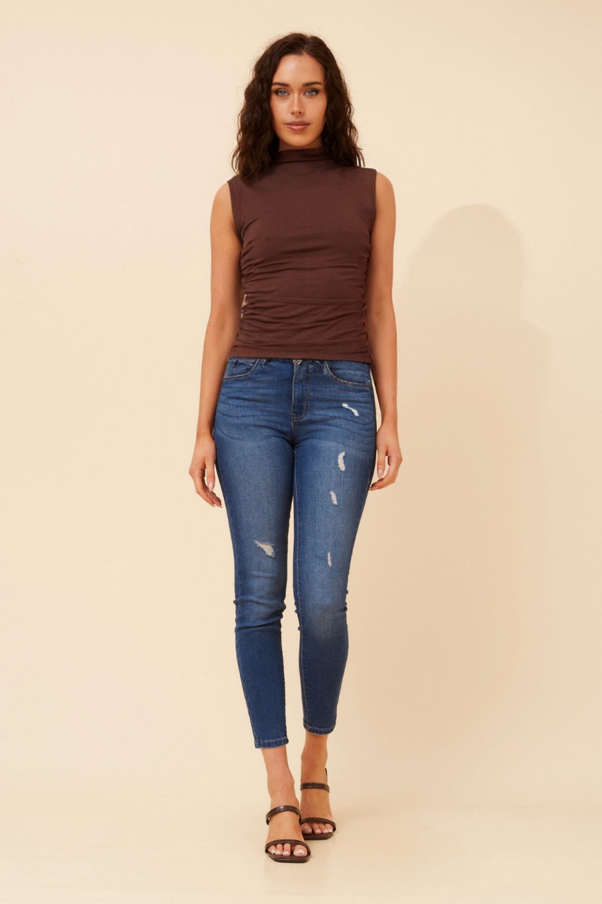 Caroline Morgan Australia KALA SOLID TOP (Chocolate)