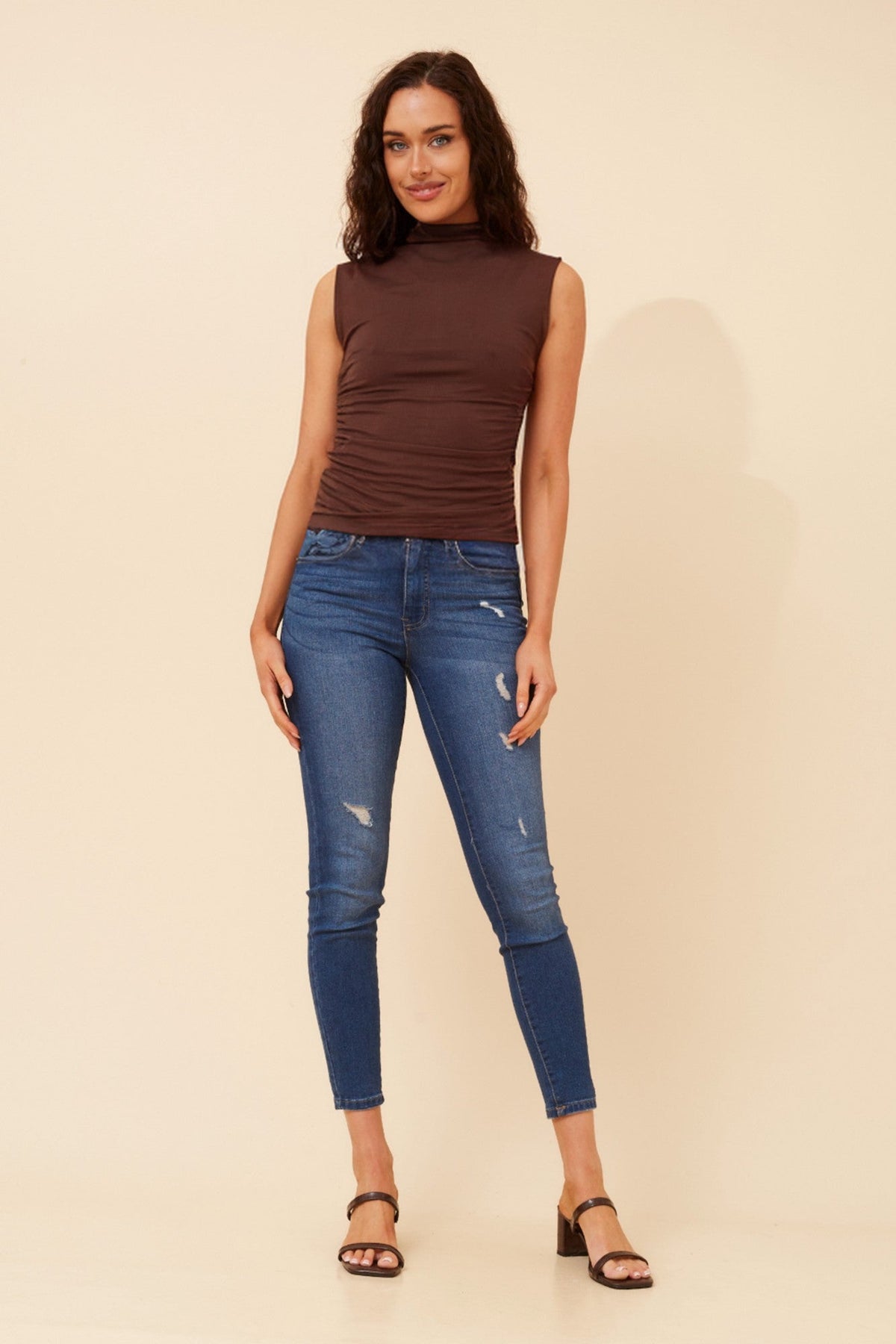 Caroline Morgan Australia KALA SOLID TOP (Chocolate)