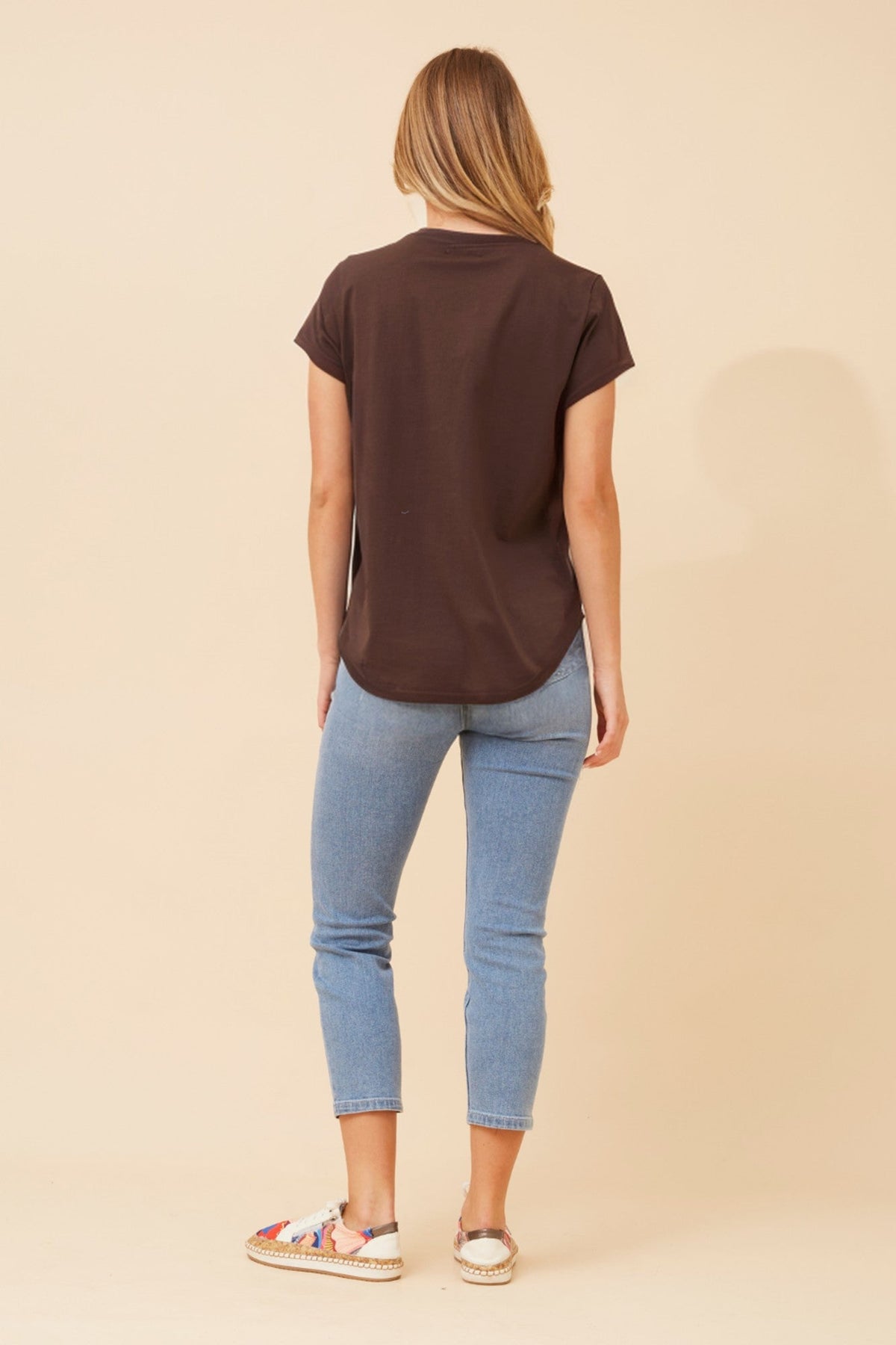 Caroline Morgan Australia ROSLET DIAMANTE DETAIL T-SHIRT (Chocolate)