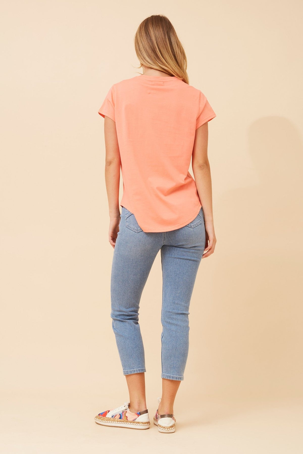 Caroline Morgan Australia ROSLET DIAMANTE DETAIL T-SHIRT (Tangerine)