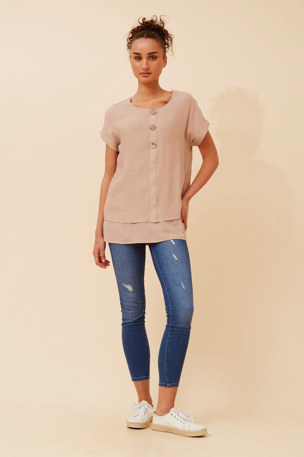 Caroline Morgan Australia JAYCEE SOLID TOP (Taupe)