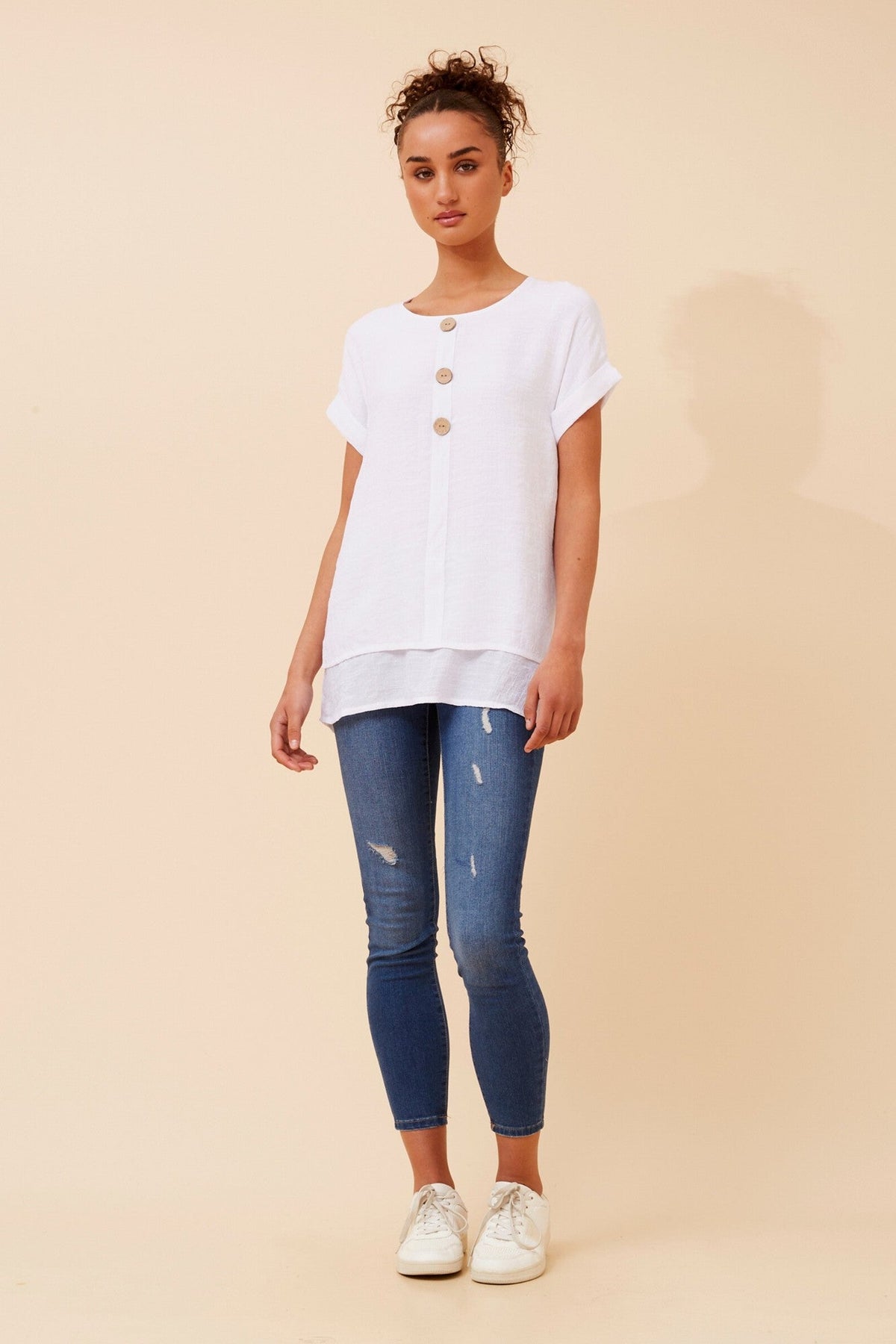 Caroline Morgan Australia JAYCEE SOLID TOP (White)