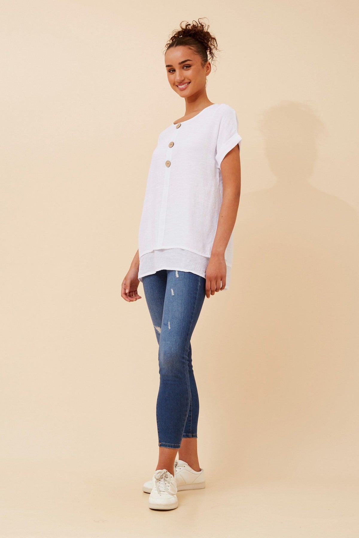 Caroline Morgan Australia JAYCEE SOLID TOP (White)