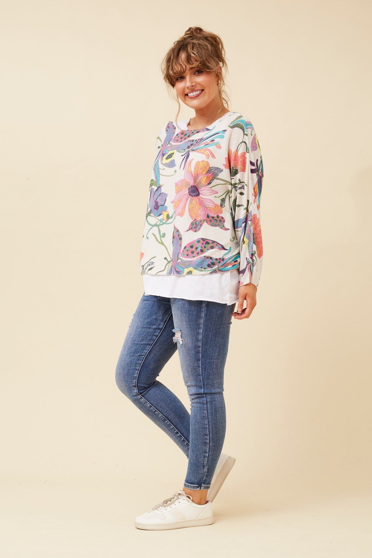 MELIKA FLORAL TOP (Ivory)