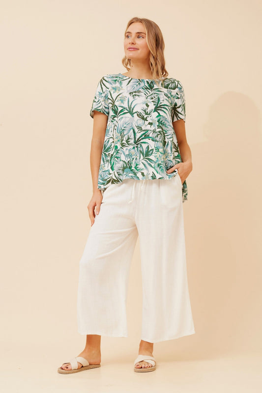 MALISSA LEAF PRINT TOP (Green)