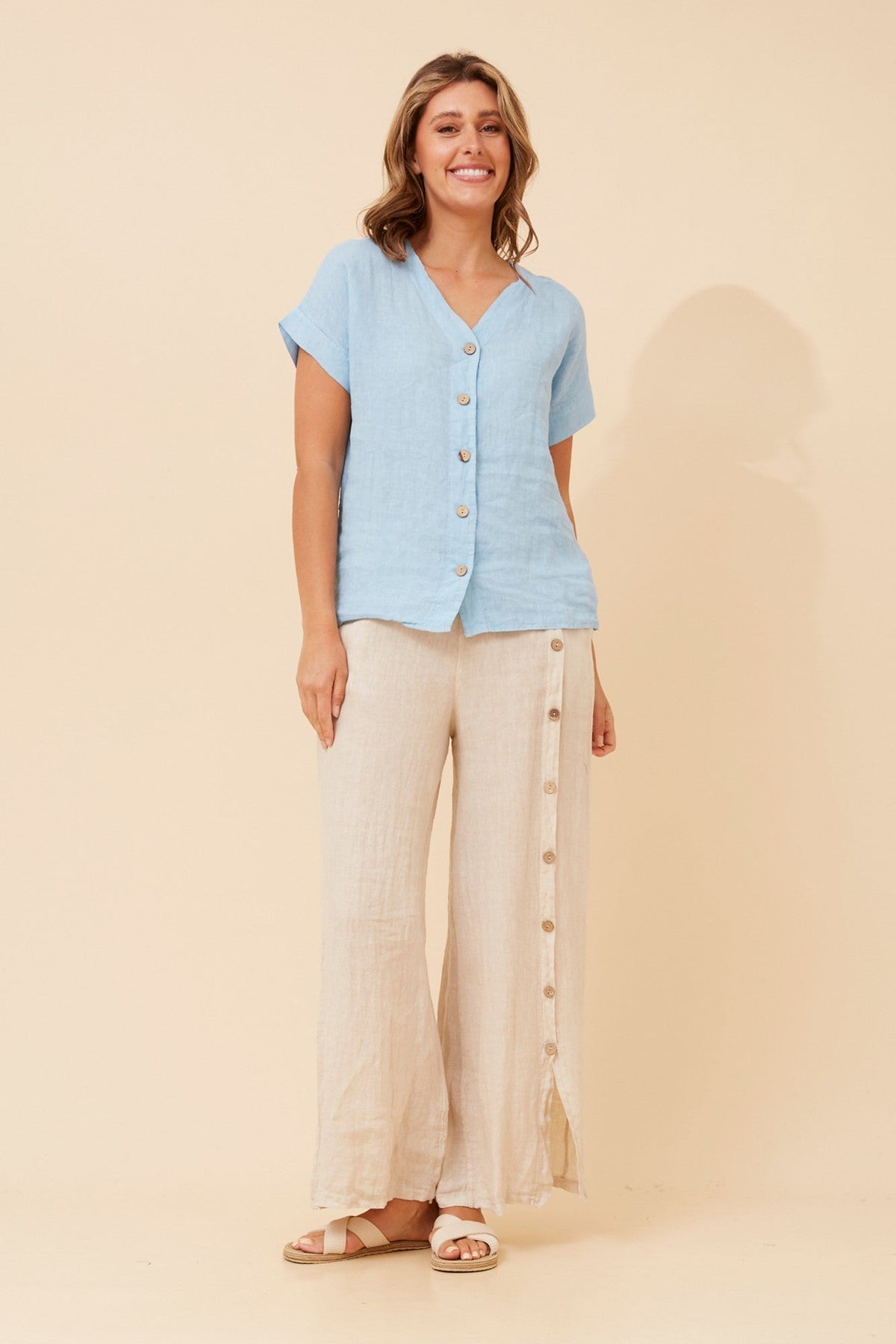 BOTTEGA MODA SIMONETTA SOLID TOP (Celeste)