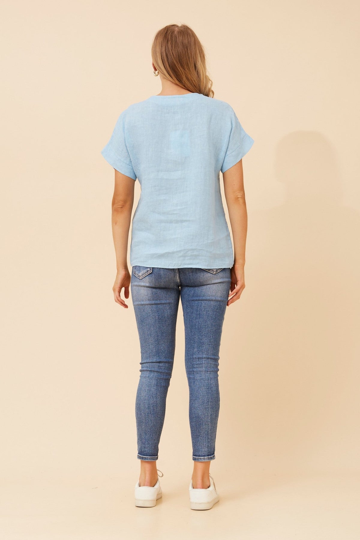 BOTTEGA MODA SIMONETTA SOLID TOP (Celeste)