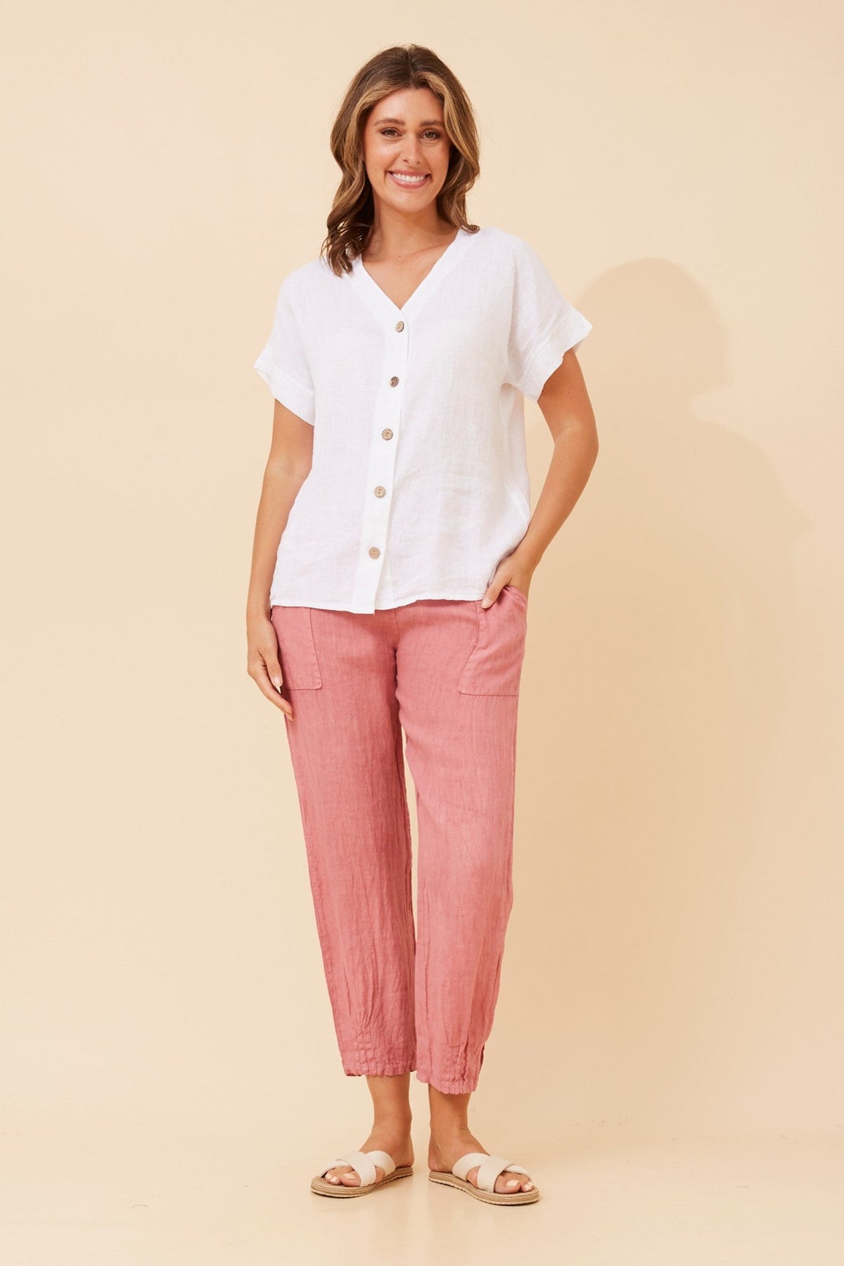 BOTTEGA MODA SIMONETTA SOLID TOP (White)