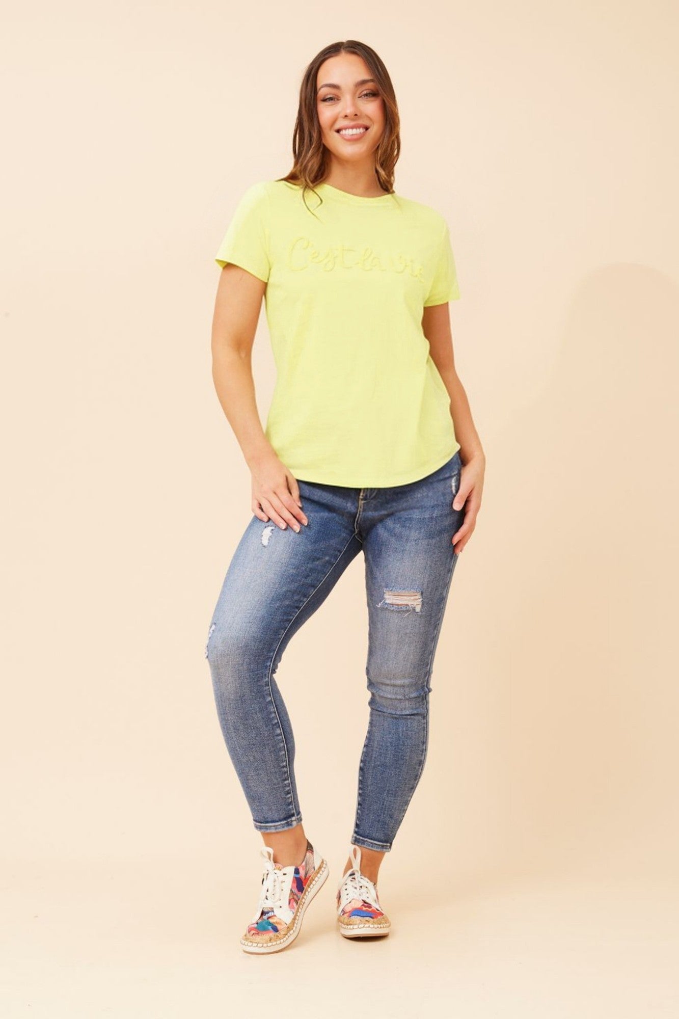 JODELLE CESTLAVIE PATTERN TEE (Lemon Drop)