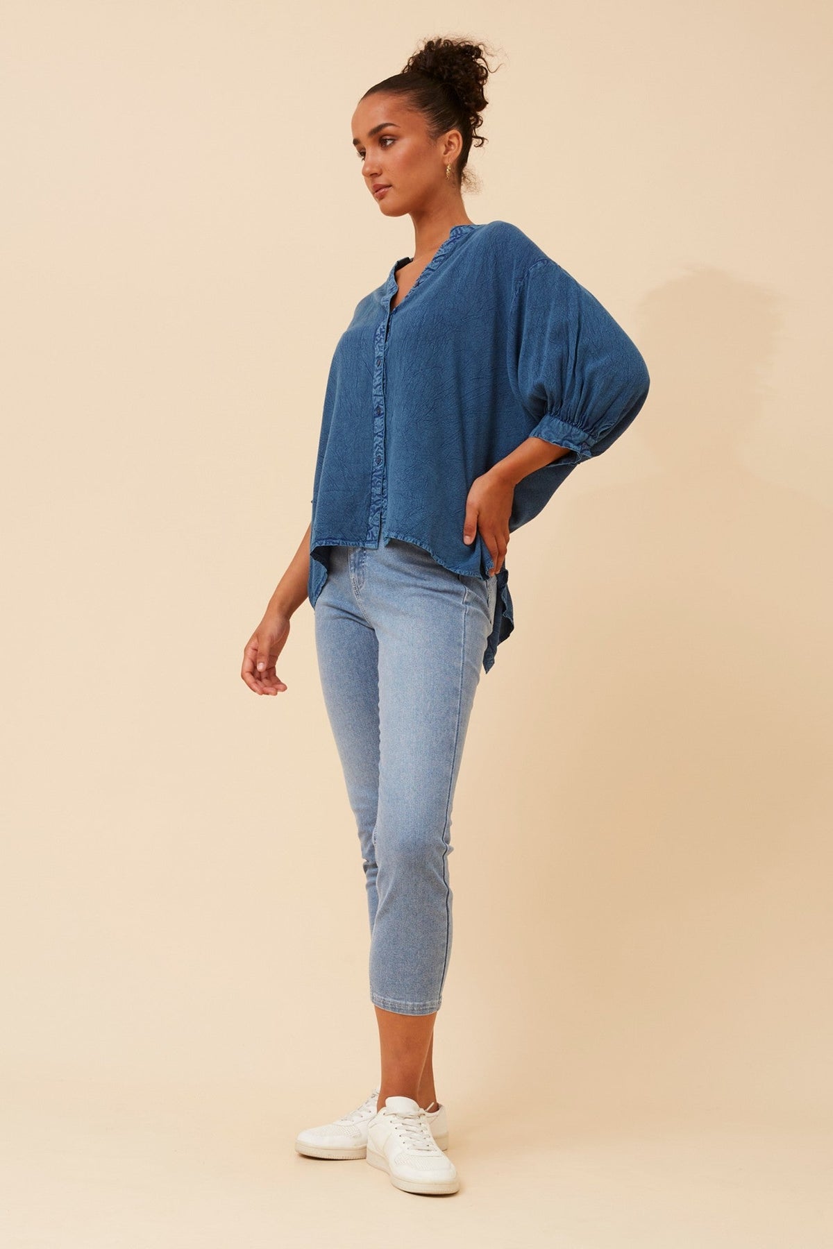 BELINA SOLID SHIRT (Denim)