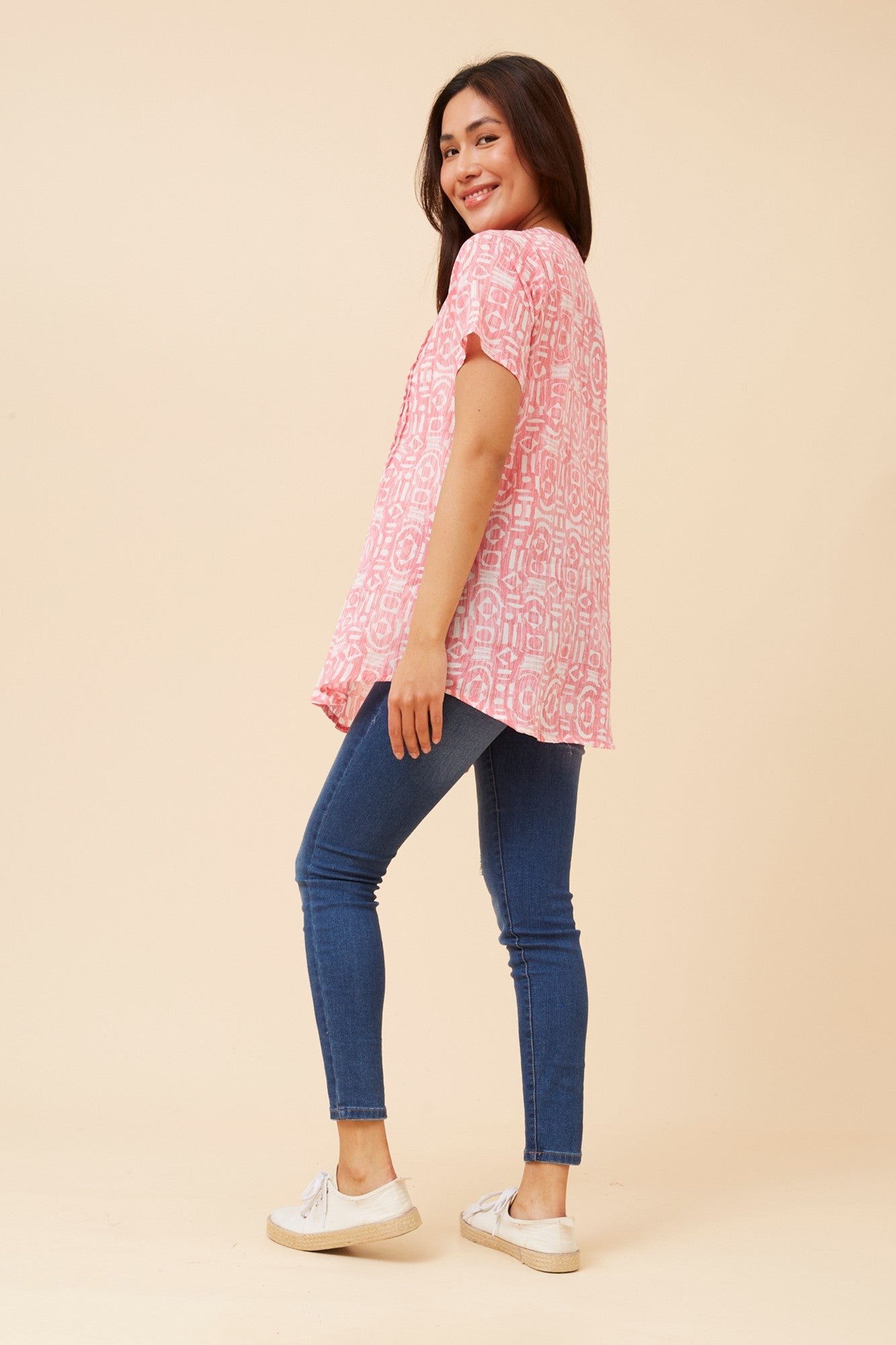 GIORGIANA ABSTRACT PRINT TOP (Pink)