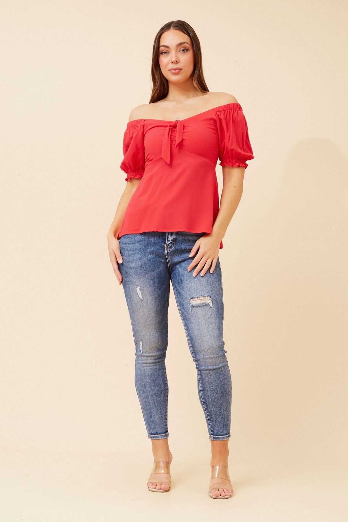 Caroline Morgan Australia ZAIA SOLID TOP (Red)