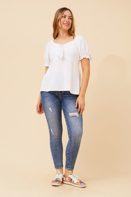 Caroline Morgan Australia ZAIA SOLID TOP (White)