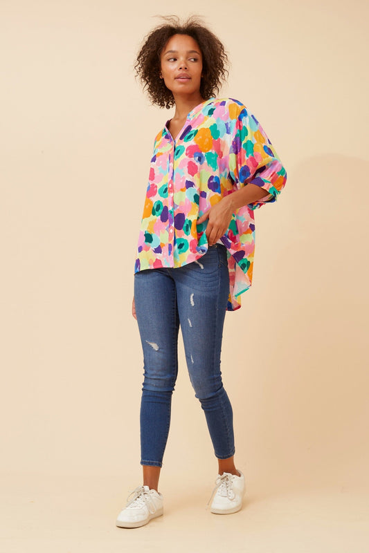 BELINA ABSTRACT PRINT SHIRT (Multi)