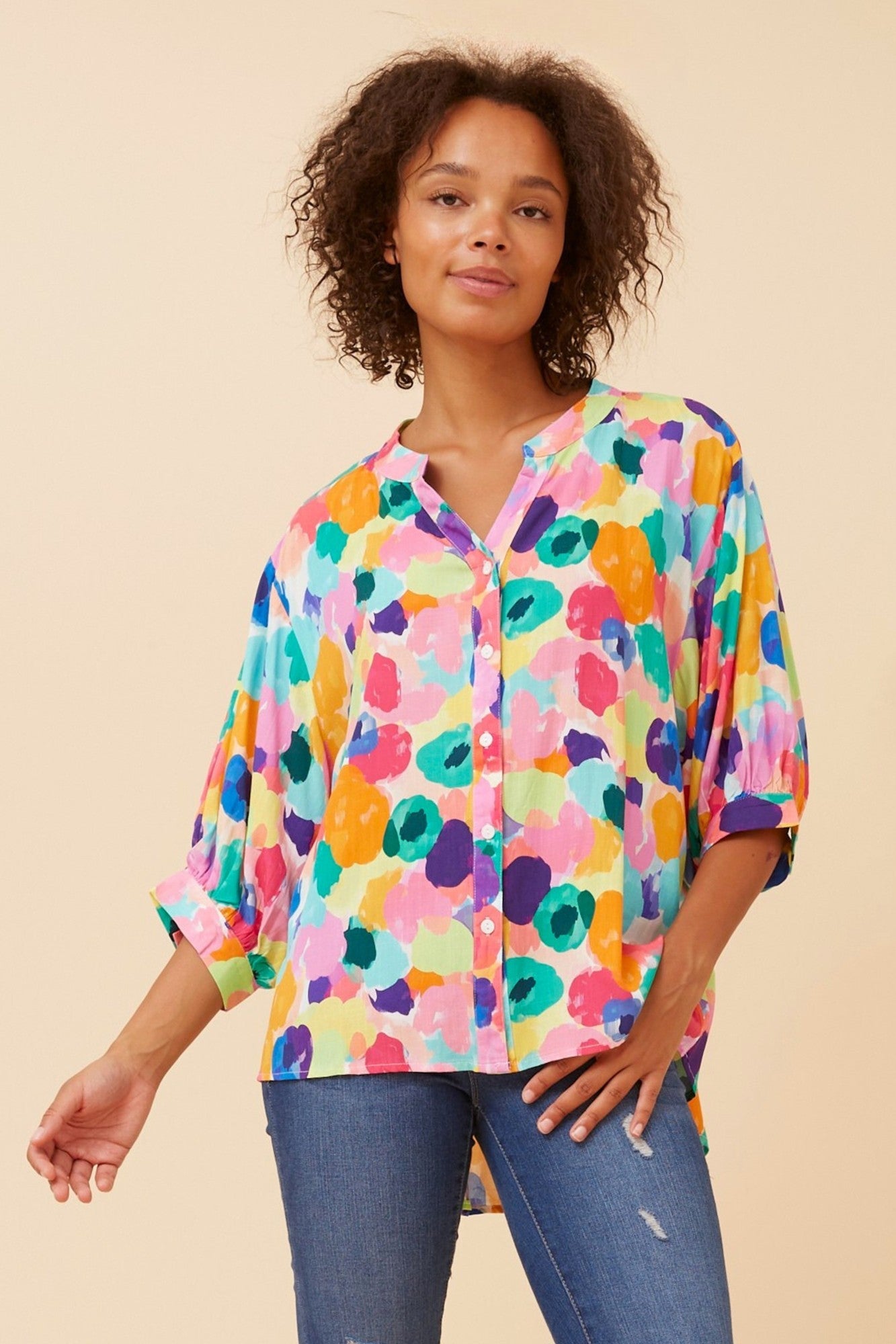 BELINA ABSTRACT PRINT SHIRT (Multi)