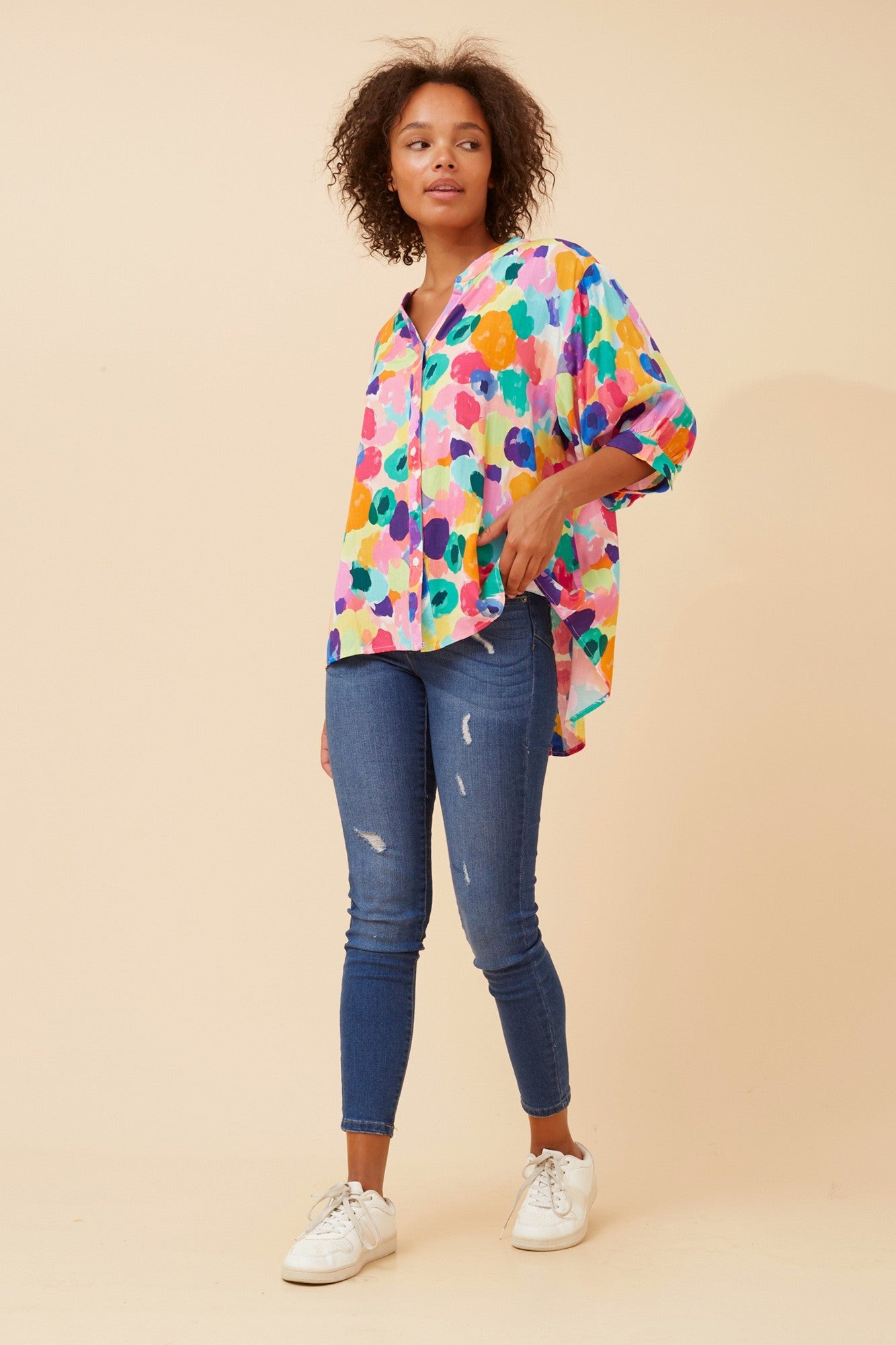 BELINA ABSTRACT PRINT SHIRT (Multi)