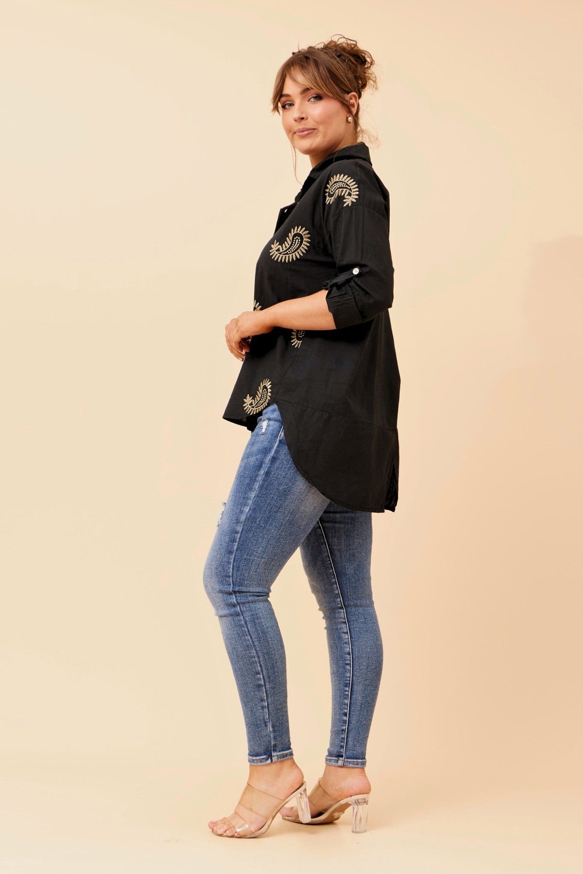 ALMADA ABSTRACT PRINT SHIRT (Black)