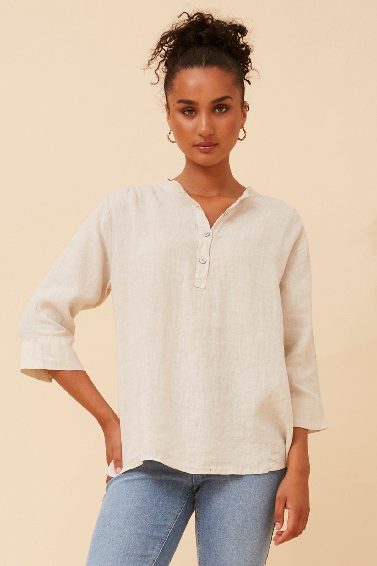 EVREN LINEN TOP (Denim)