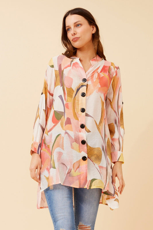 PATIA ABSTRACT PRINT SHIRT (Blue)