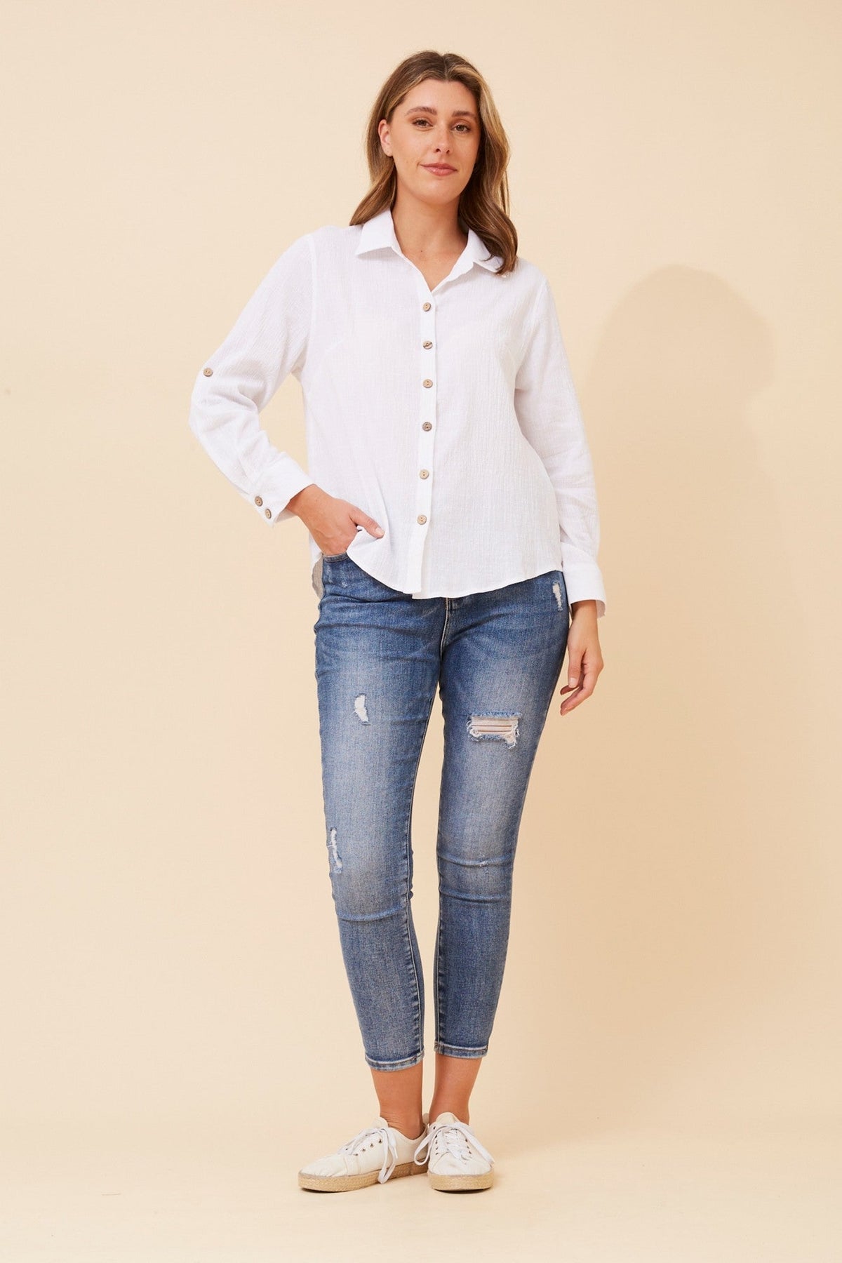 CHERITH SOLID SHIRT (White)
