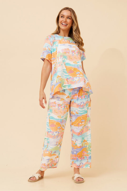 MALISSA WANDERLUST PRINT TOP (Multi White)