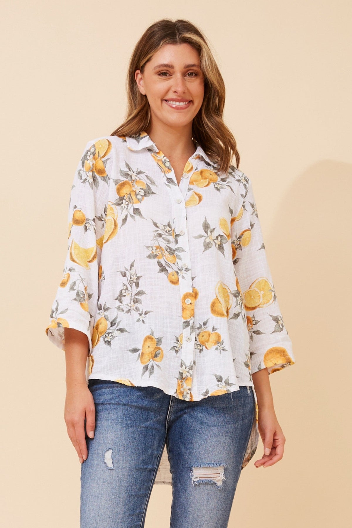 Image of Shirts. Product name - LAMEL LEMOM PRINT SHIRT in Multi White colour by brand - BOTTEGA MODA