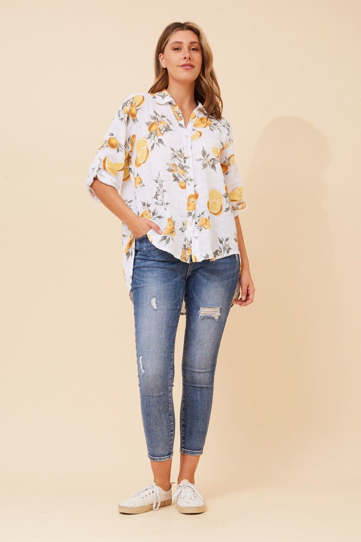 LAMEL LEMOM PRINT SHIRT (Multi White)