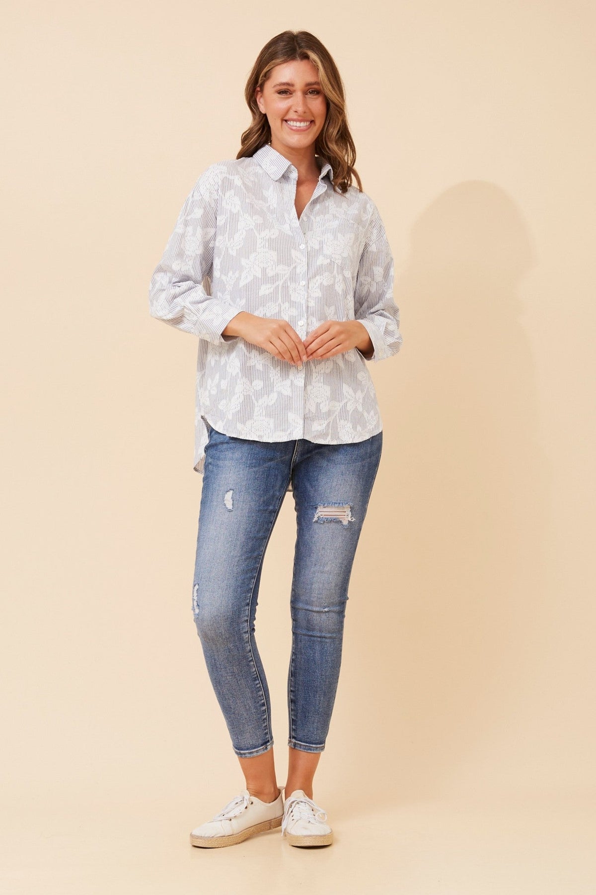 TOPANGA FLORAL SHIRT (Light Blue)
