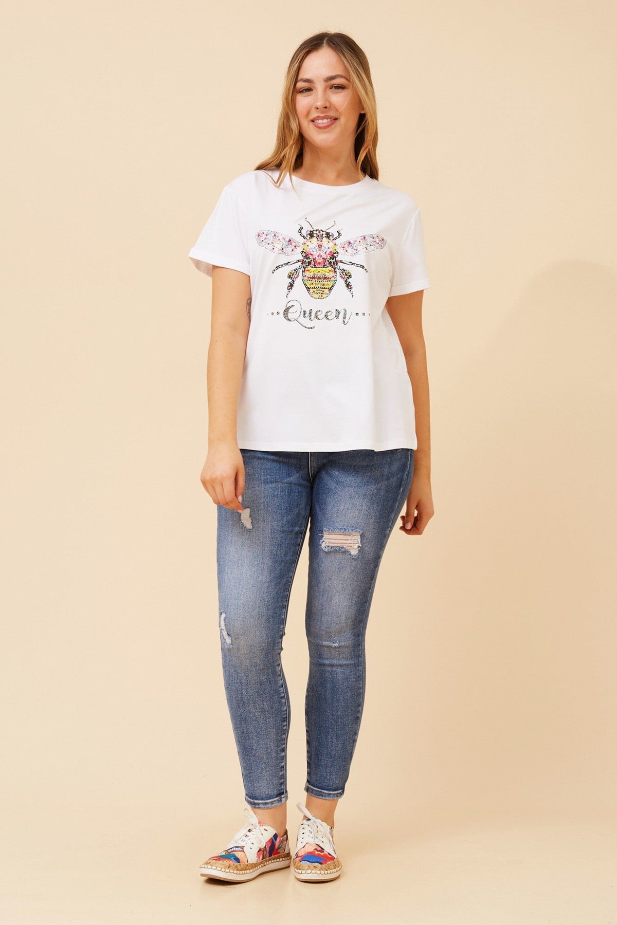 Caroline Morgan Australia LURA QUEEN BEE T-SHIRT (White)