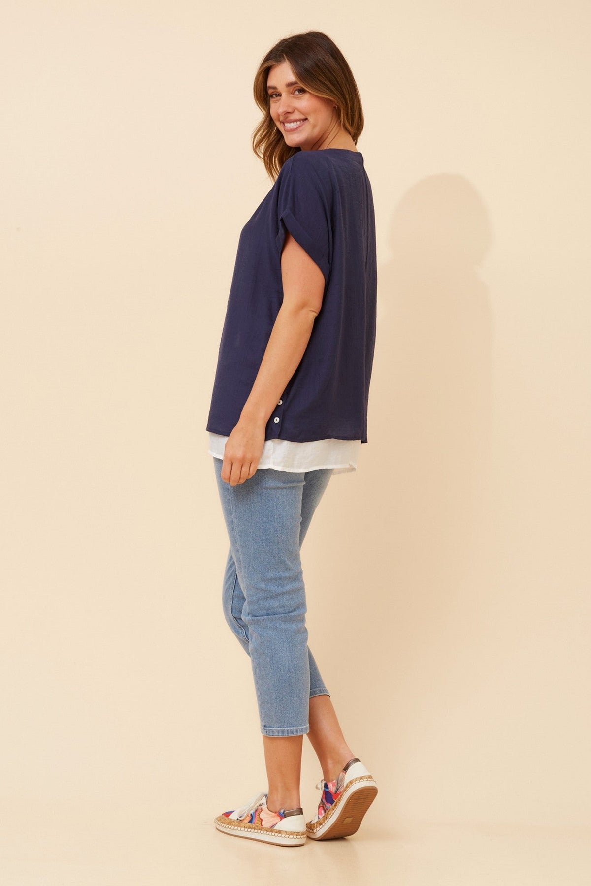 RAYMOND DOUBLE LAYERED TOP (Navy)