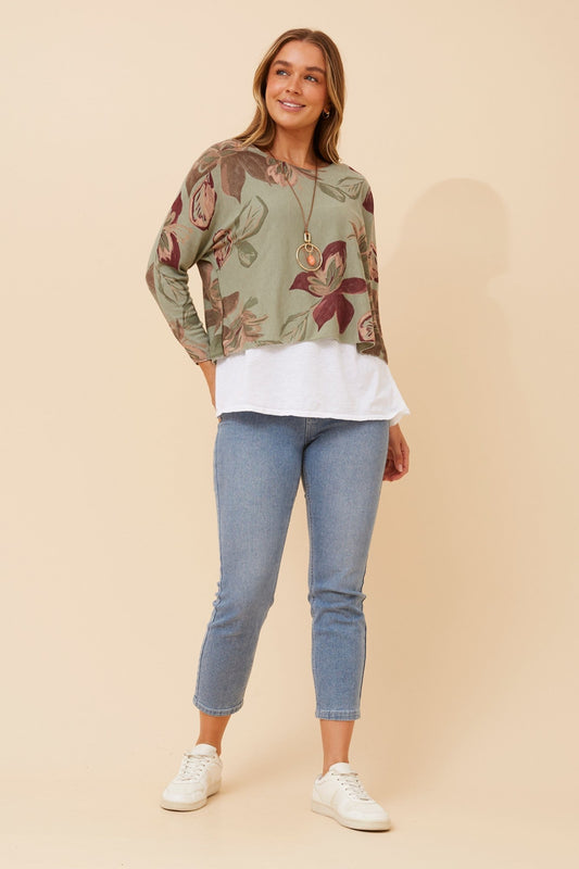 Image of a model wearing Tops. Product name - MELIKA DOUBLE LAYER TOP in Chocolate colour by brand - BOTTEGA MODA