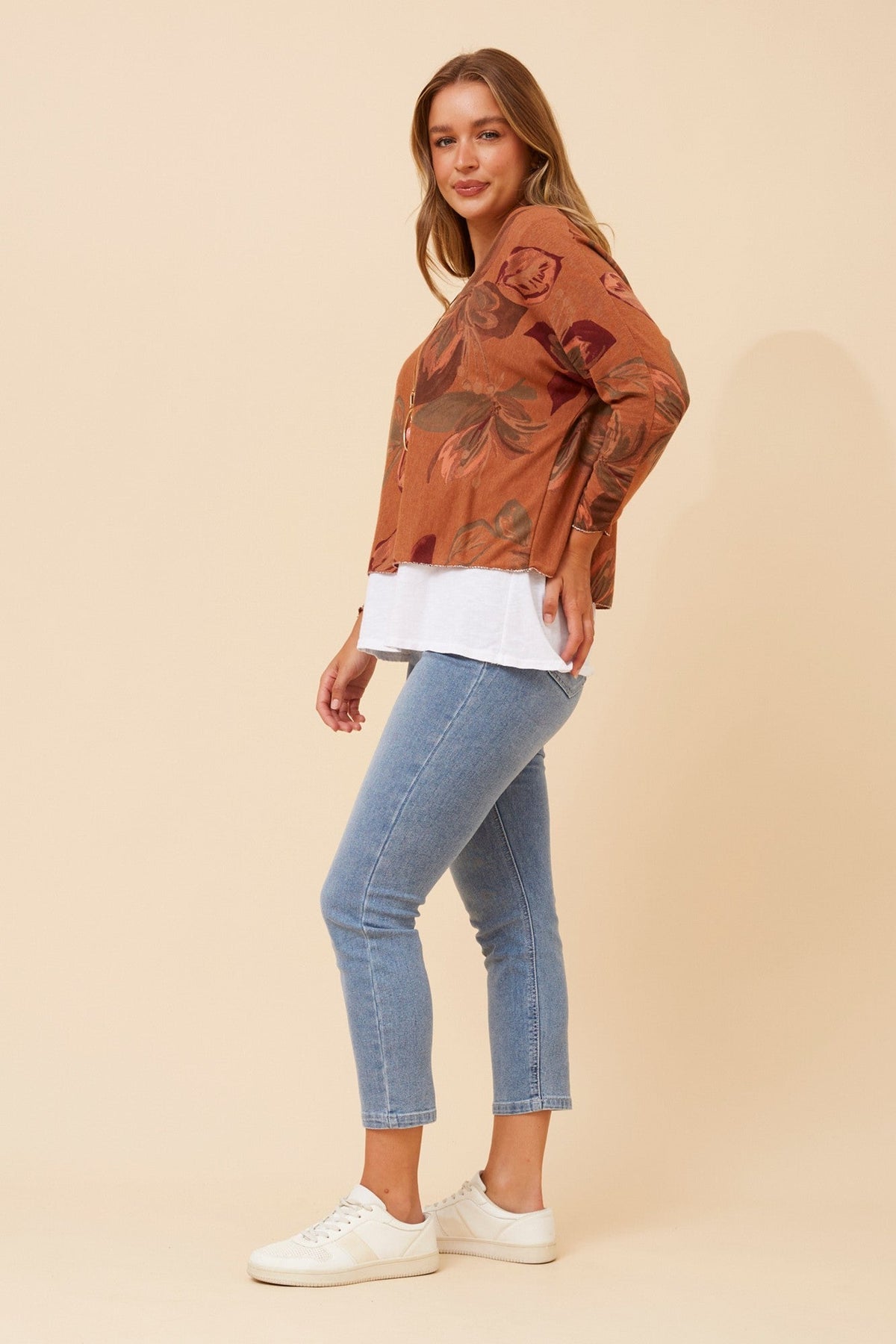 BOTTEGA MODA MELIKA DOUBLE LAYER TOP (Orange)
