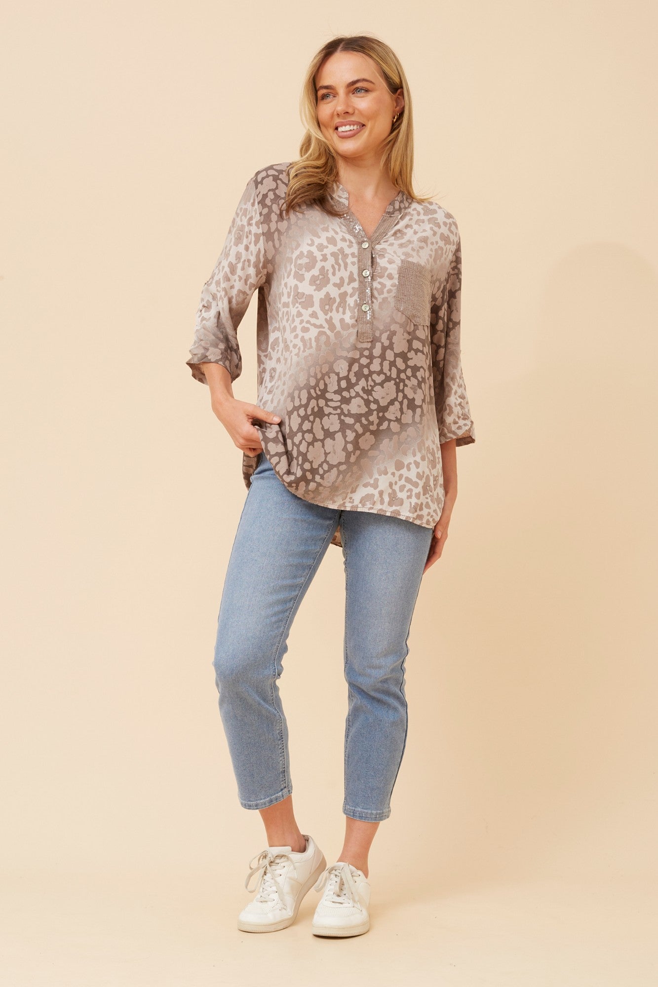 ROSETTA ANIMAL PRINT TOP (Pink)
