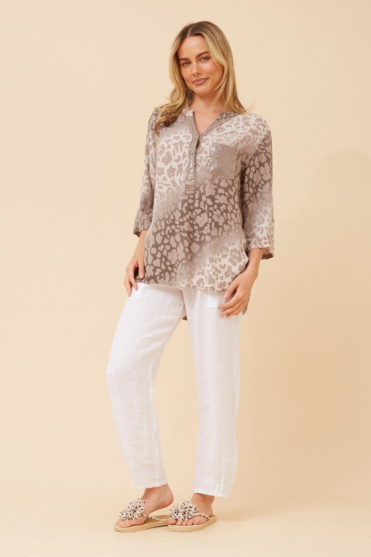 ROSETTA ANIMAL PRINT TOP (Pink)