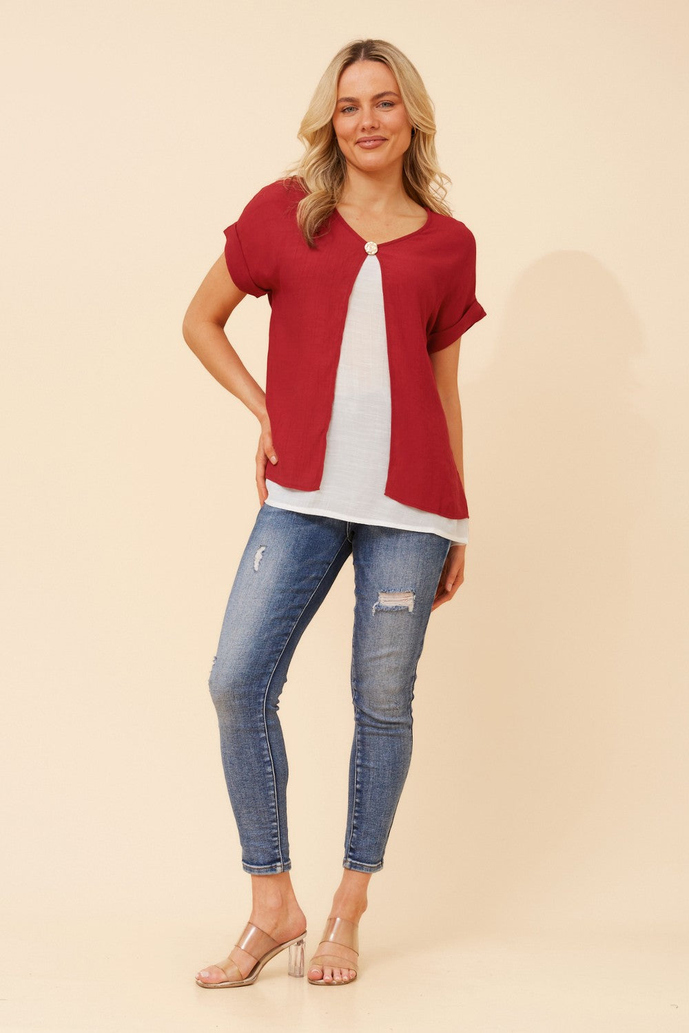 HENRIET DOUBLE LAYERED TOP (Emerald)