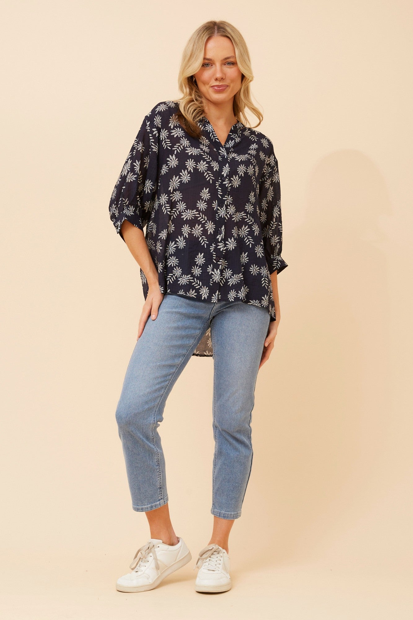 BELINA FLORAL SHIRT (Emerald)