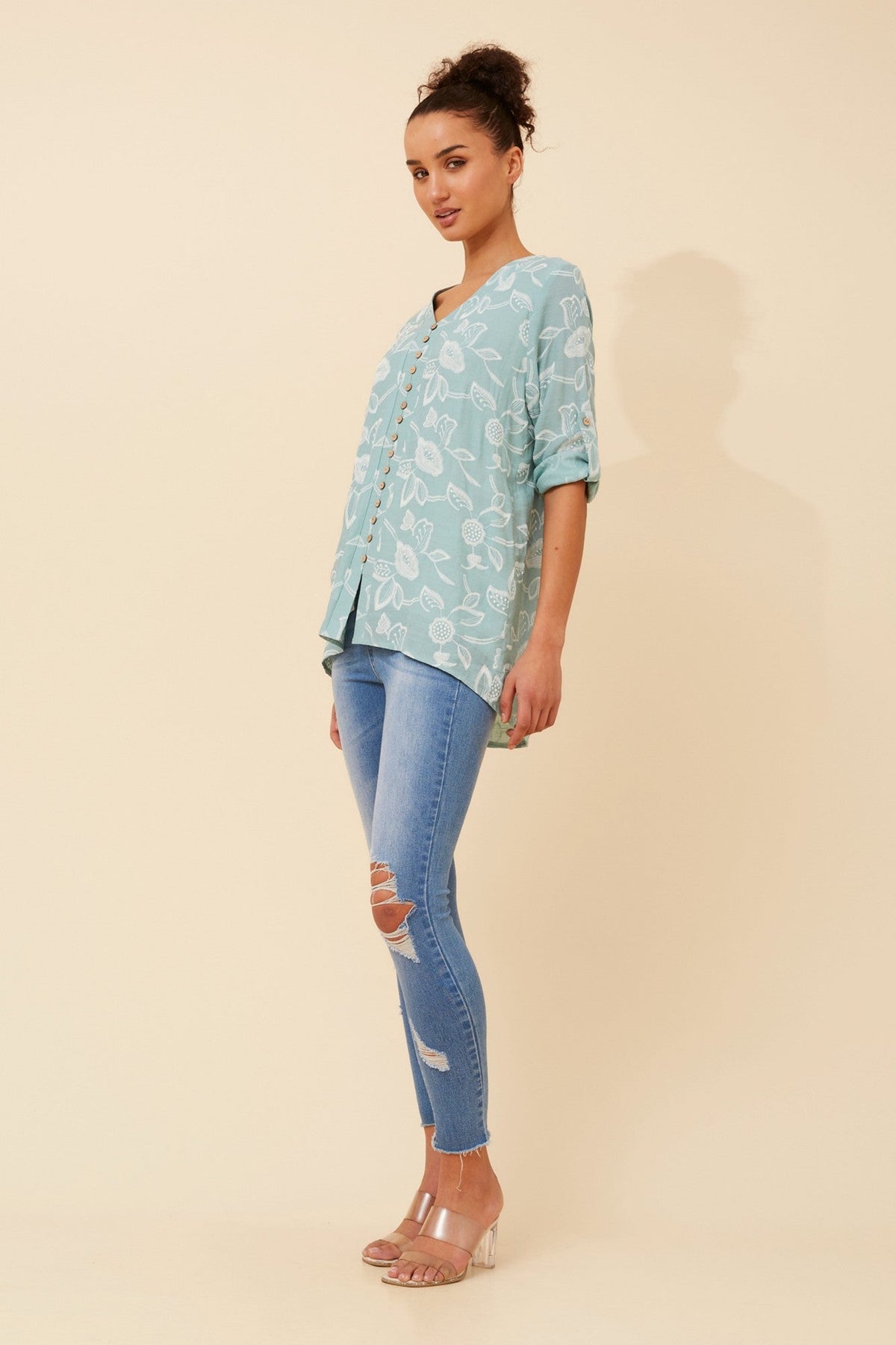 RUBY FLORAL TOP (Mint)