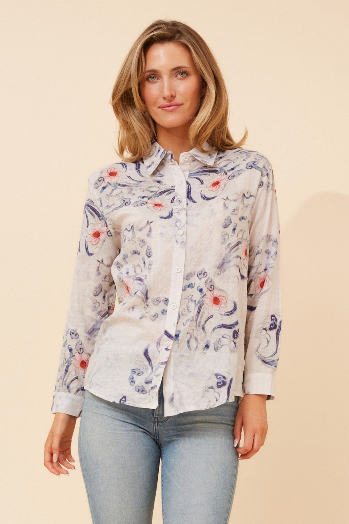 LIANI FLORAL SHIRT (Multi Blue)