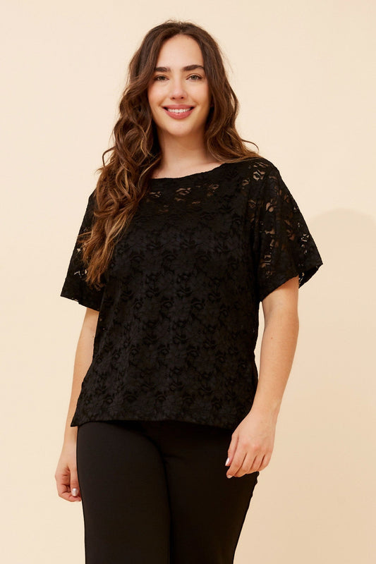 Caroline Morgan Australia HARWIN LACE TOP (Black)