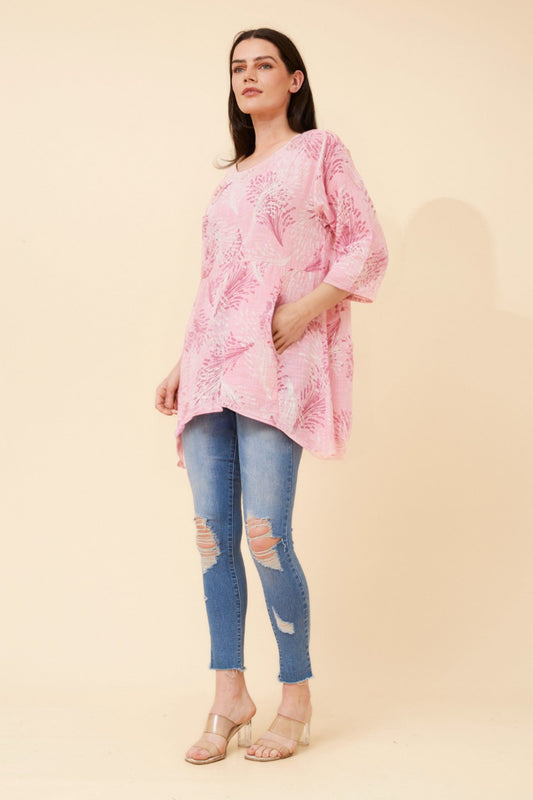 ELOISA ABSTRACT PRINT TOP (Ivory)