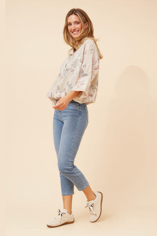 NOLENE LEAF PRINT SHIRT (Linen)