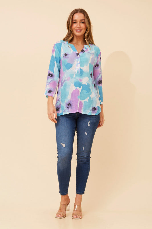 SHILPI ABSTRACT PRINT BLOUSE (Blue)