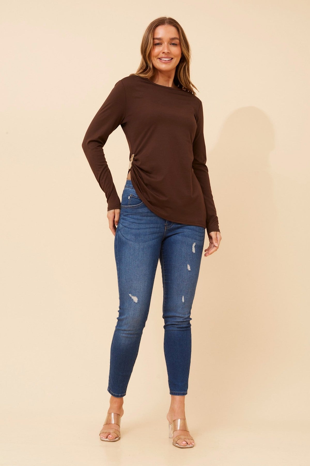 Caroline Morgan Australia PAVIE SOLID TOP (Chocolate)
