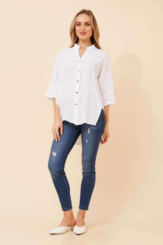 WILNA SOLD LINEN SHIRT (White)