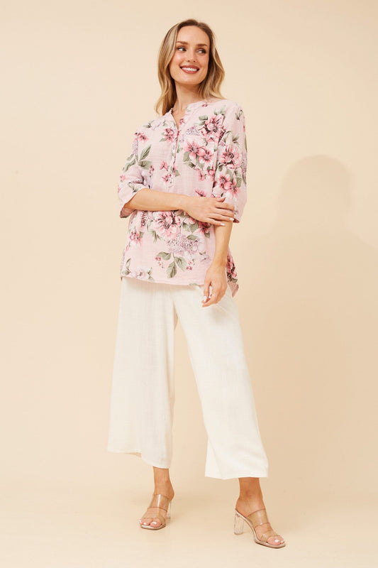 ROSETTA FLORAL TOP (Blue)