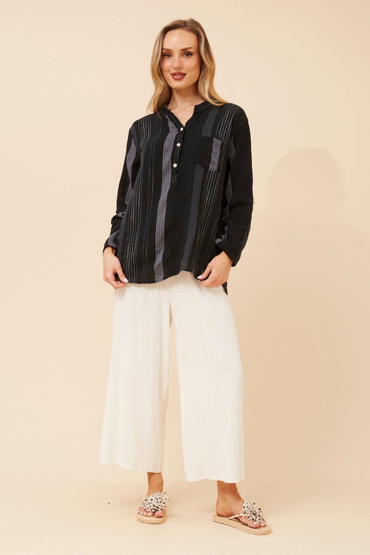 ROSETTA JAQUARD TOP (Black)
